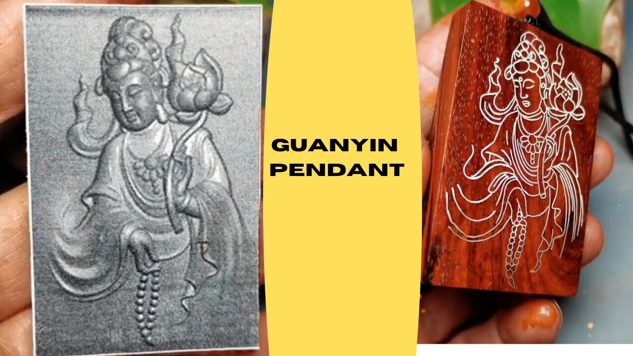 Guanyin Pendant |woodworking|wood carving|woodworking7900 |#shorts