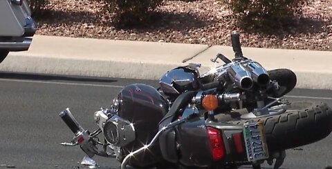 Police investigate serious motorcycle crash in west Las Vegas