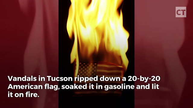 Massive American Flag Ripped Down