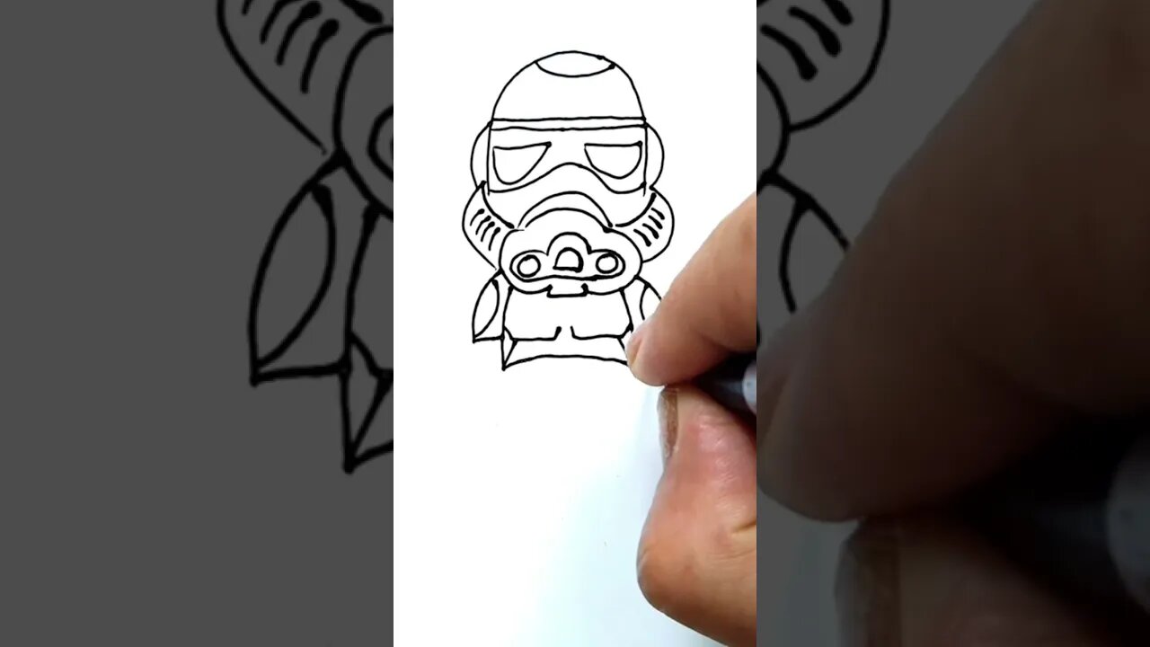 How to draw and paint Stormtrooper from Star Wars #shorts