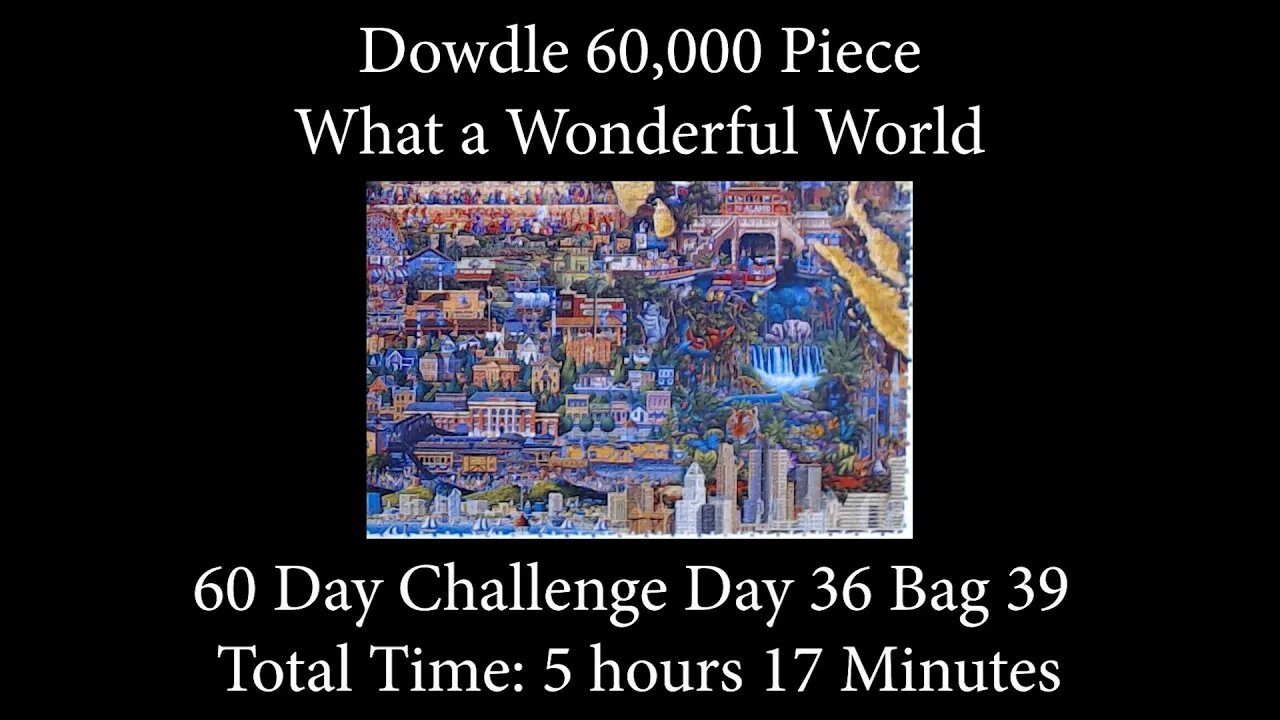 60,000 Piece Challenge What a Wonderful World Jigsaw Puzzle Time Lapse - Day 36 Bag 39!