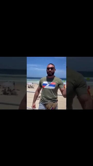 Meanwhile at Bondi Beach, Australia supporters of Russia are on patrol