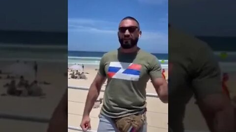 Meanwhile at Bondi Beach, Australia supporters of Russia are on patrol