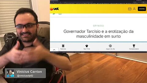 OPRESSÃO? Jornalista ataca "masculinidade tóxica" do Governador Tarcisio Gomes de Freitas