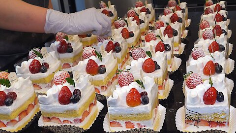 Cute and Delicious! Cube Strawberry Cream Cake