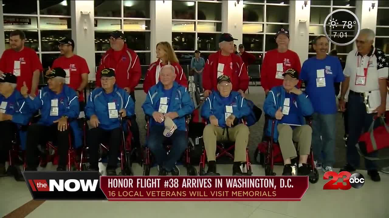 Honor Flight #38 arrives in Washington D.C.