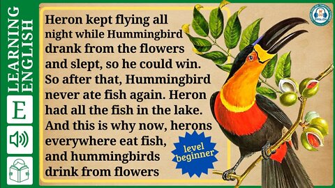 learn english through story level beginner 🍁 The Heron and the Hummingbird | WooEnglish