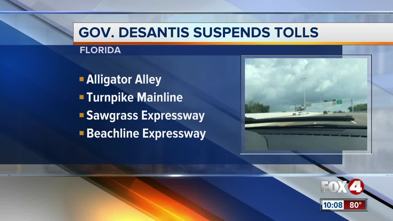 Florida tolls suspended by Governor DeSantis