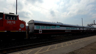 Intermodal Train CN 148 With Executive Passenger Cars April 05 2022