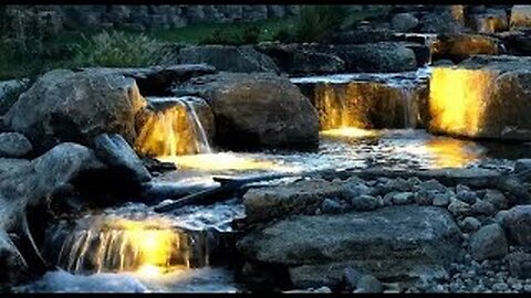 Hot Tub Jacuzzi near a Small Waterfall ASMR 10 hours v2