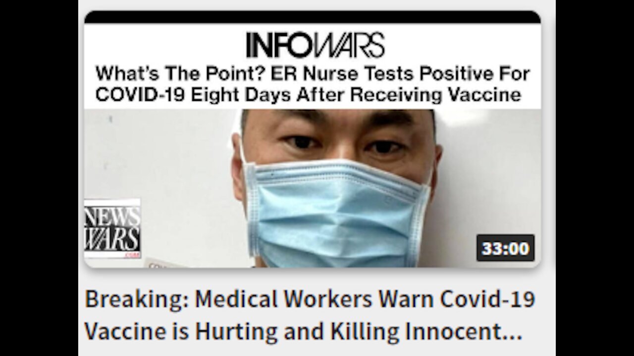 Breaking: Medical Workers Warn Covid--19 Vaccine is Hurting and Killing Innocent People