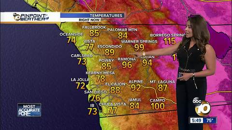 10News Pinpoint Weather with Meteorologist Angelica Campos