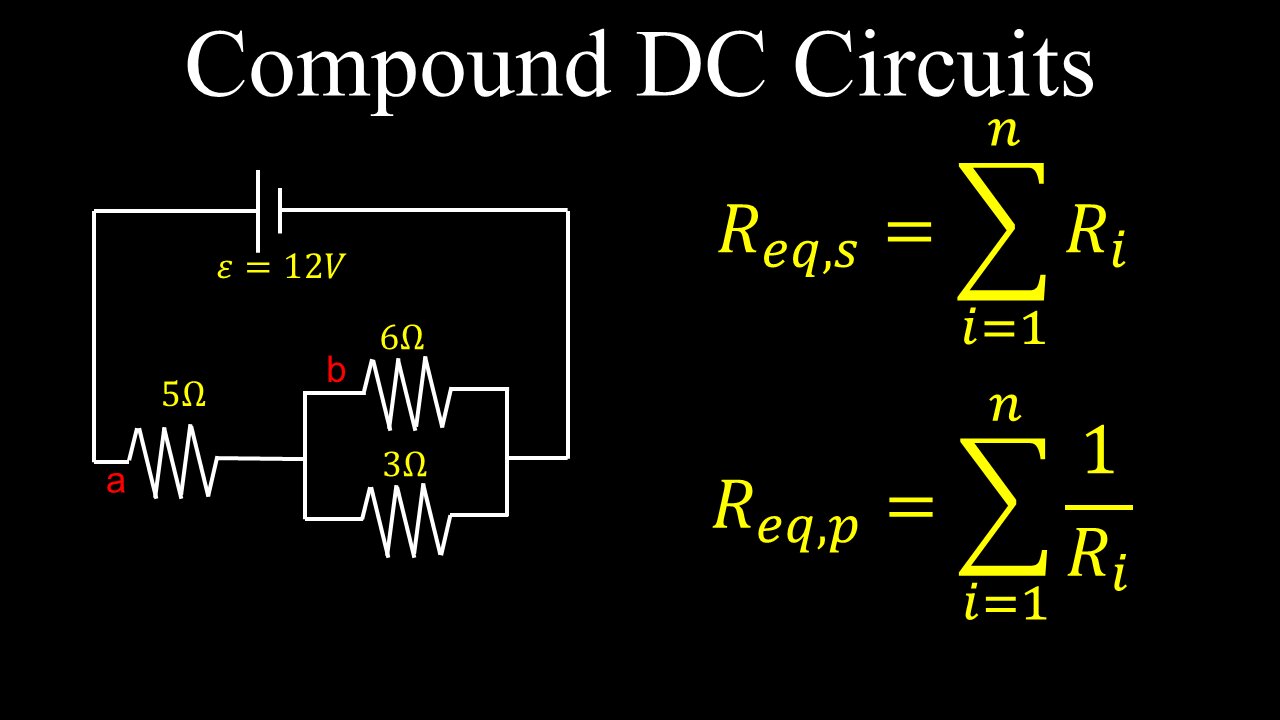 DC Circuits, Resistors in Series and Parallel, Ideal and Real Batteries - Physics
