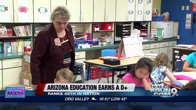 Arizona education earns a D+ on state report card, ranks 45th in nation