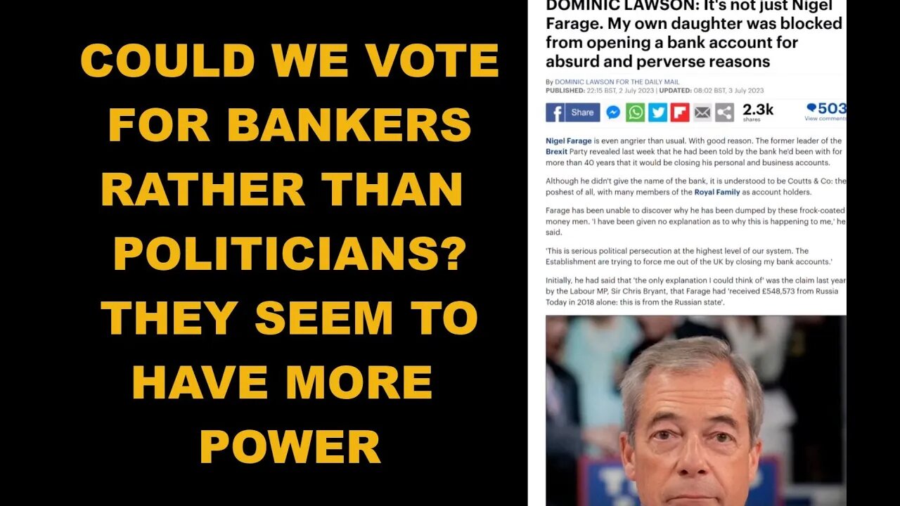 Just Like Nigel Farage Banks Are Deplatforming More People