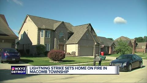 Lightning strike sets home on fire in Macomb Township