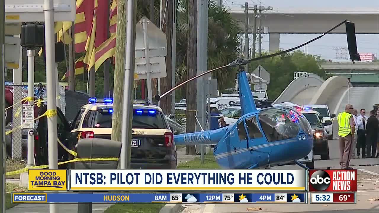 Helicopter crashes onto busy Tampa highway