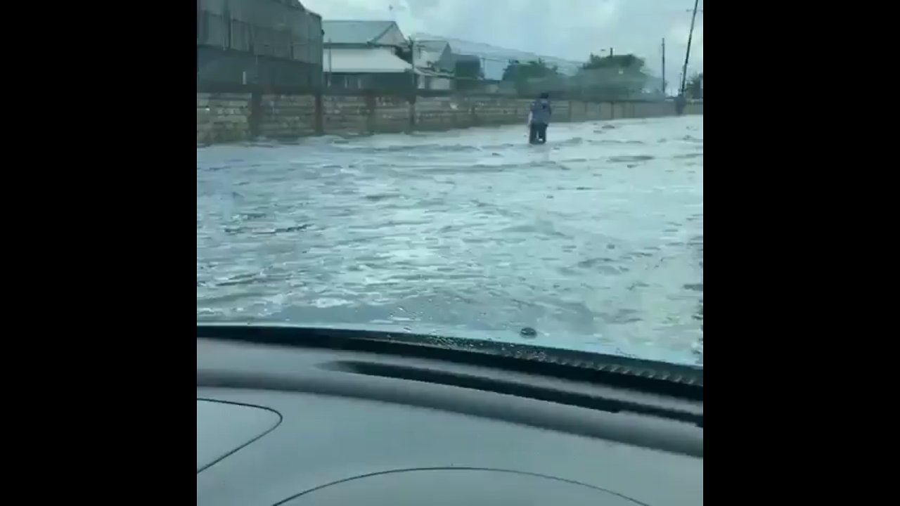 Bicycle man left stranded due to heavy rainfall