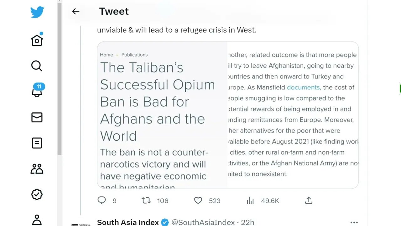 北約從阿富汗撤軍後，該國罌粟產量下降了99%。 其影響是美國的吸毒者正在轉向芬太尼等合成藥物