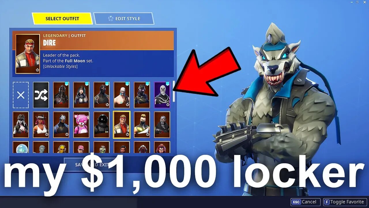 My $1,000 locker showcase in Fortnite