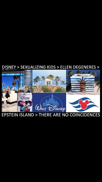 🔲🔺Disney > Sexualizing Kids > Ellen Degeneres TV Show > Epstein Island ▪️ There are No Coincidences ▪️ Prosecute the Client List