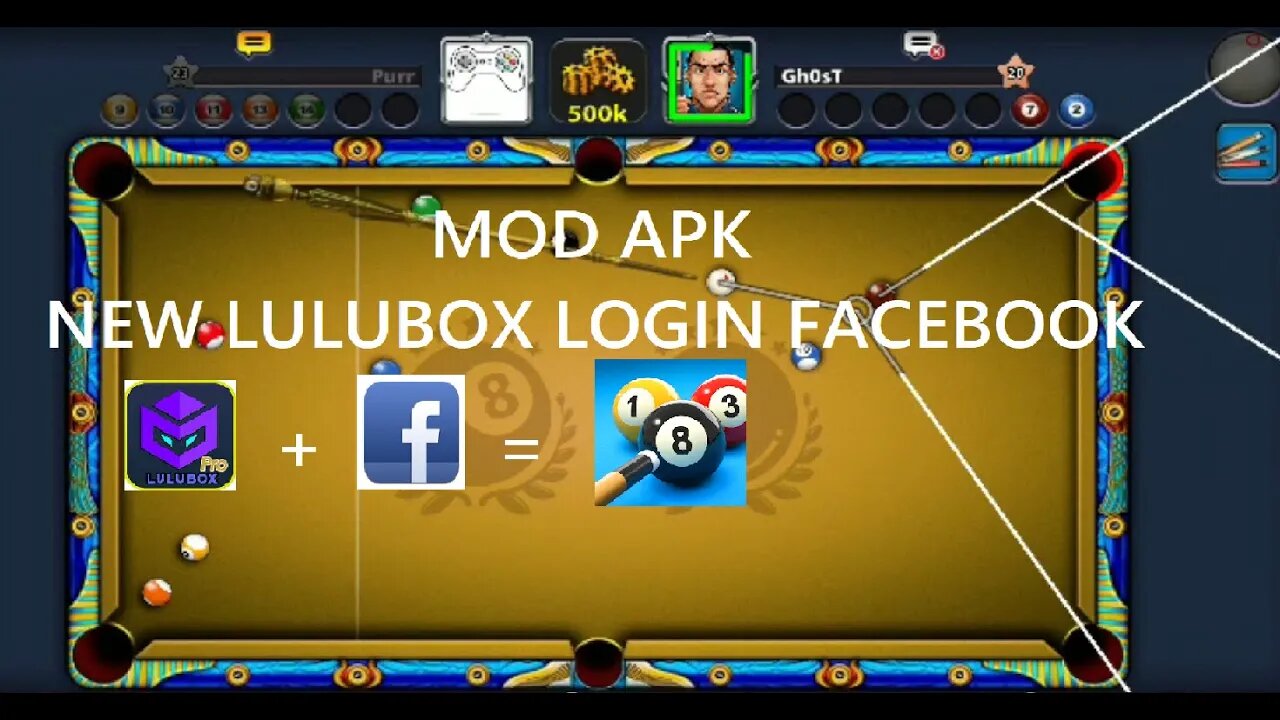 Mod Apk 8 Ball Pool Untuk Lulubox Login Facebook 2022