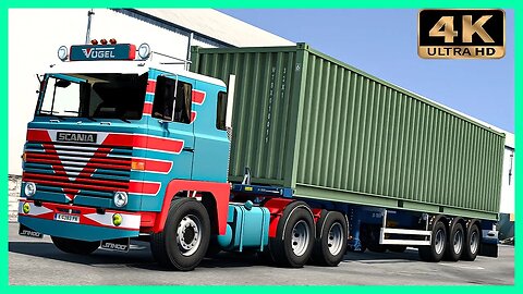 BIG container and Scania 141 V8 from Vögel Transporte | Euro Truck Simulator 2 Gameplay "4K"