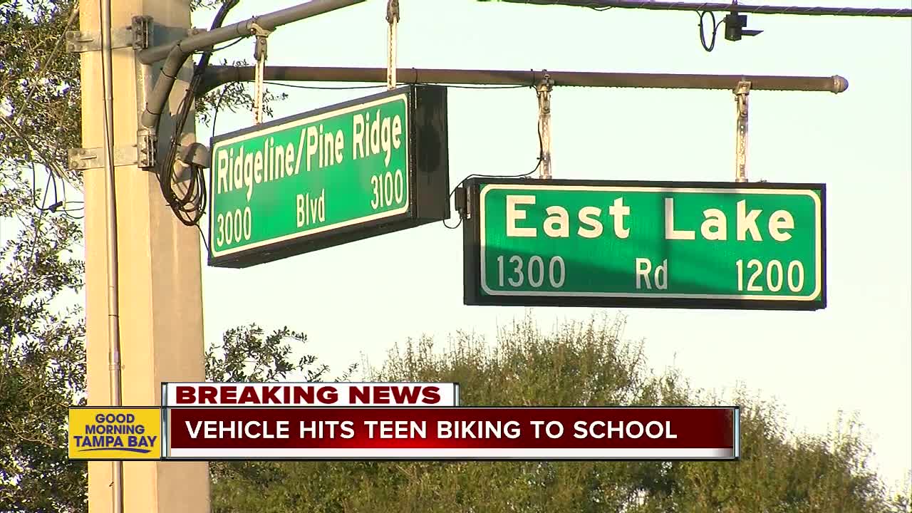 Pinellas County student hit by car while riding bike to school