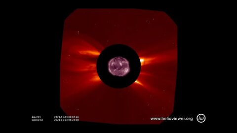 Solar activity Nov. 3rd-4th....AIA 211, LASCO C2 #shorts