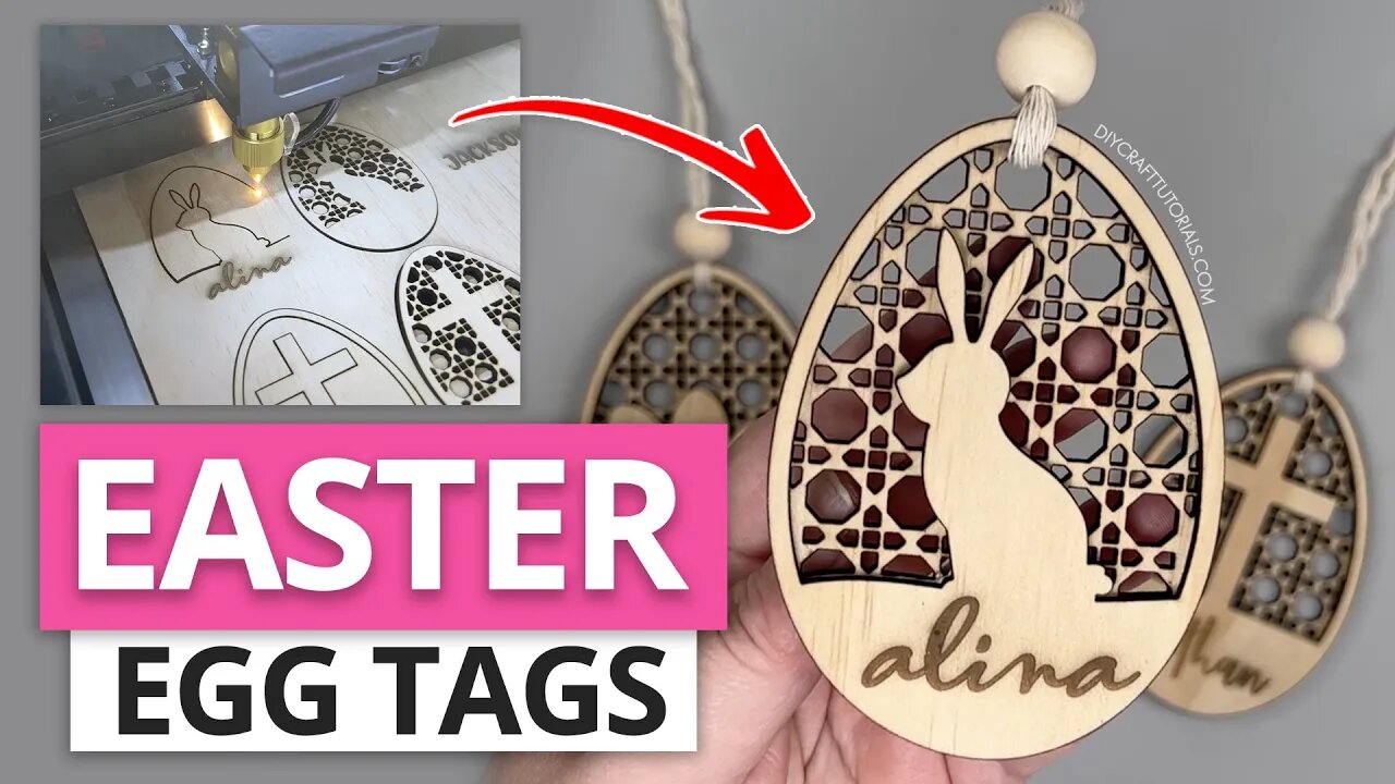 RATTAN EASTER TAGS WITH THE LASER CUTTER | DIY Craft Tutorials