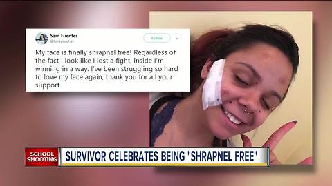 Parkland survivor Samantha Fuentes shows off shrapnel-free face
