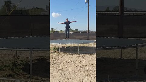 Milo does a flip off the Trampoline