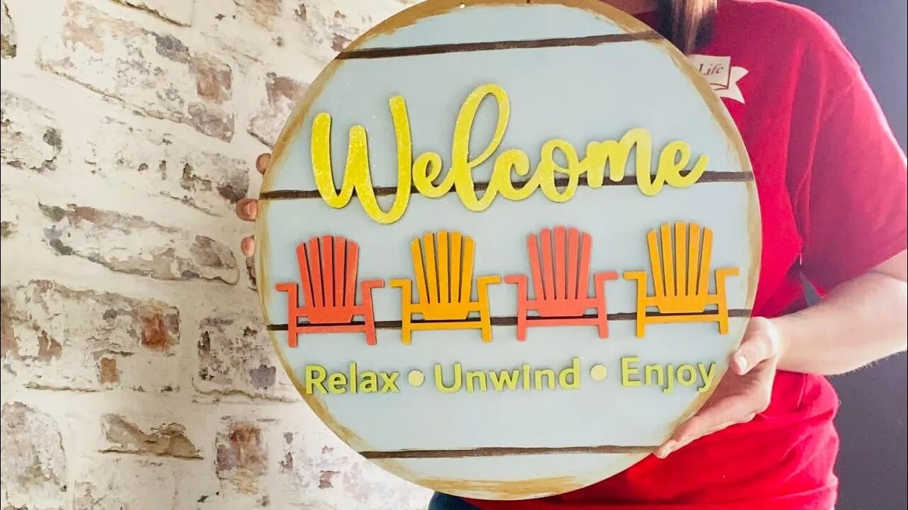 Relax, Unwind & Enjoy Welcome Wood Door Hanger Kit| How to Paint Wood Door Hanger