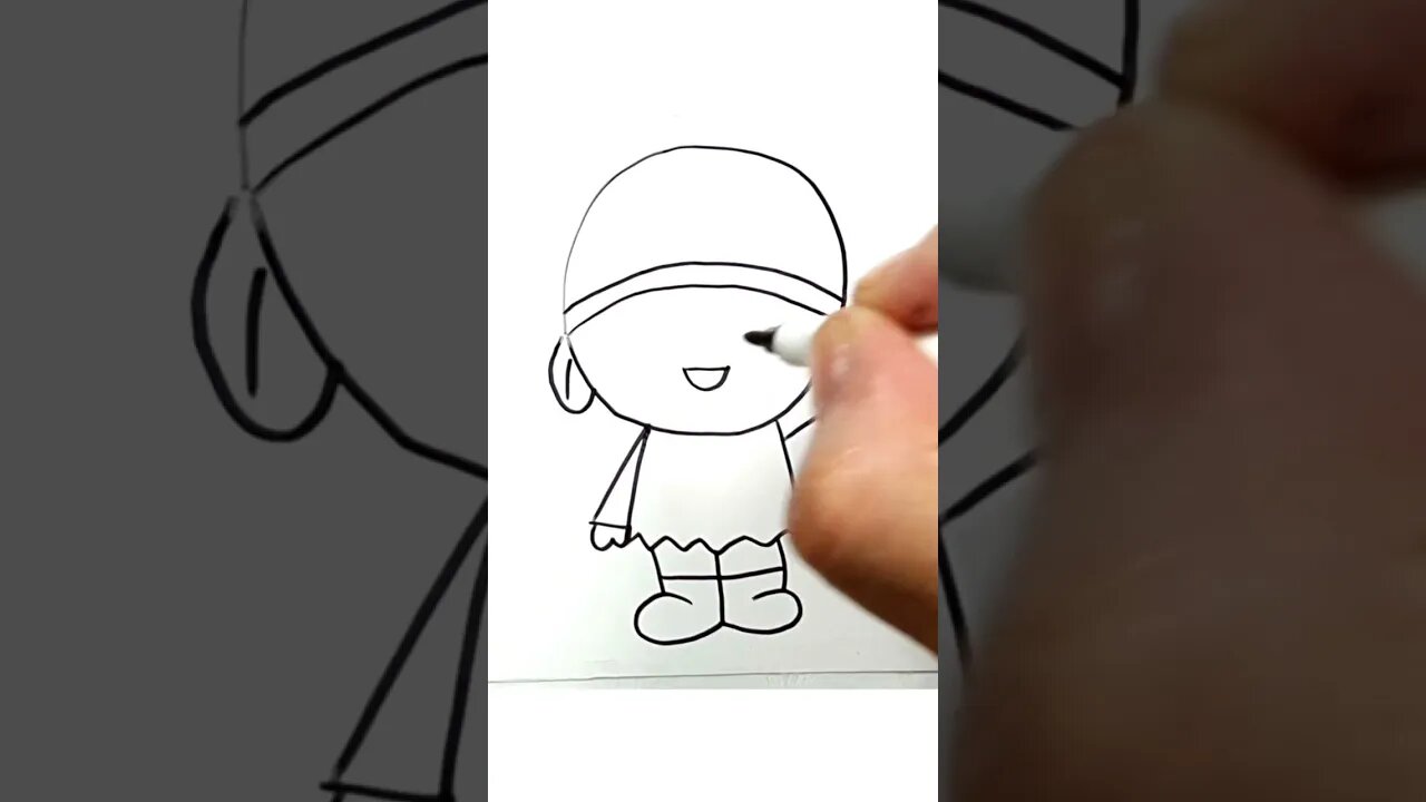 How to draw and paint Pocoyo in a Carnival Costume #shorts