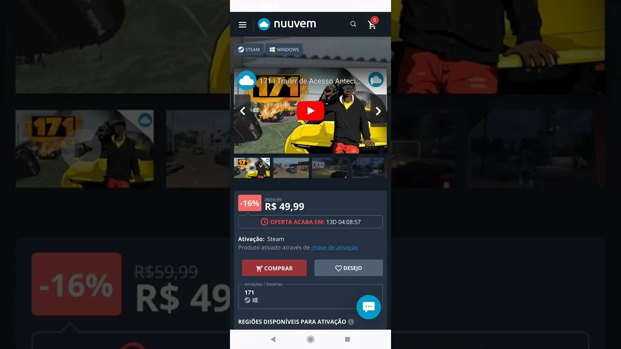 PROMOÇÃO de 171 GTA Brasileiro na Nuuvem.