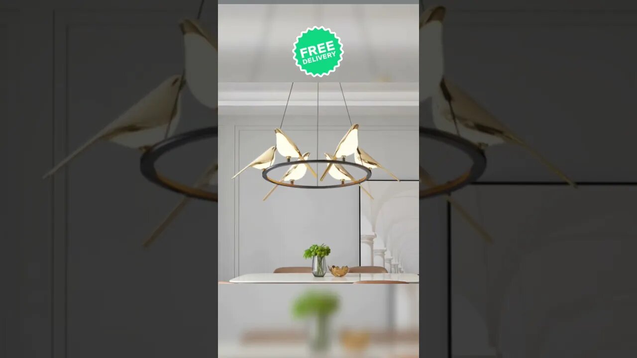 Nordic Minimalist Dining Table Bird Art Living Room Chandelier #luxury #shorts #lamp #homedecor