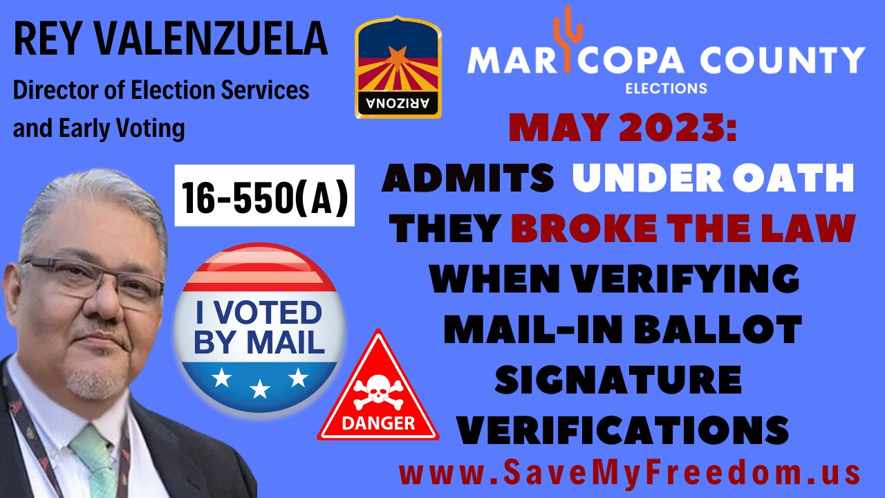 Maricopa County Admits Breaking The Law For Mail-In Ballot Signature Verifications & Kari Lake Will Be An America Hero If She Files An Appeal Today With The Arizona Supreme Court! Nov 8 Election Can Be SET ASIDE (Null & Void)