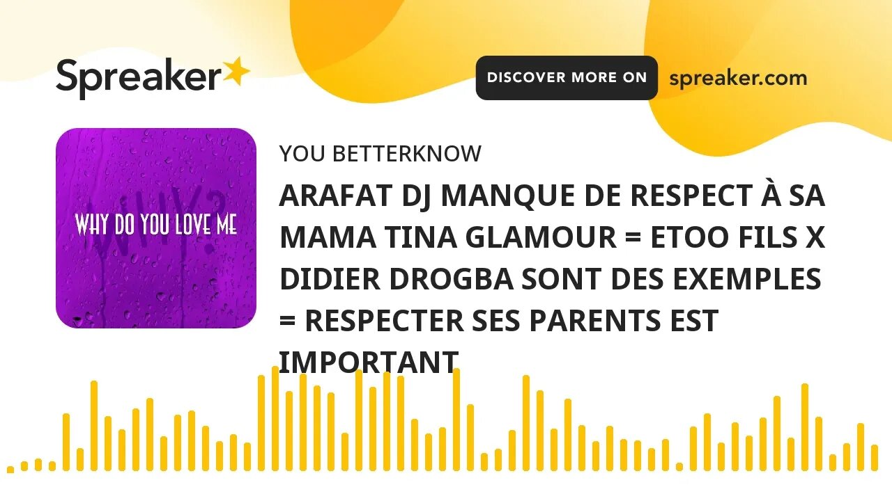 ARAFAT DJ MANQUE DE RESPECT À SA MAMA TINA GLAMOUR = ETOO FILS X DIDIER DROGBA SONT DES EXEMPLES = R