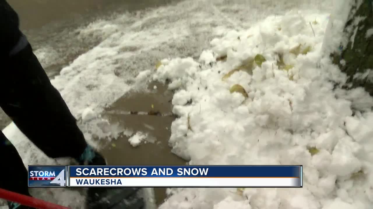 Snow blankets Waukesha on Halloween