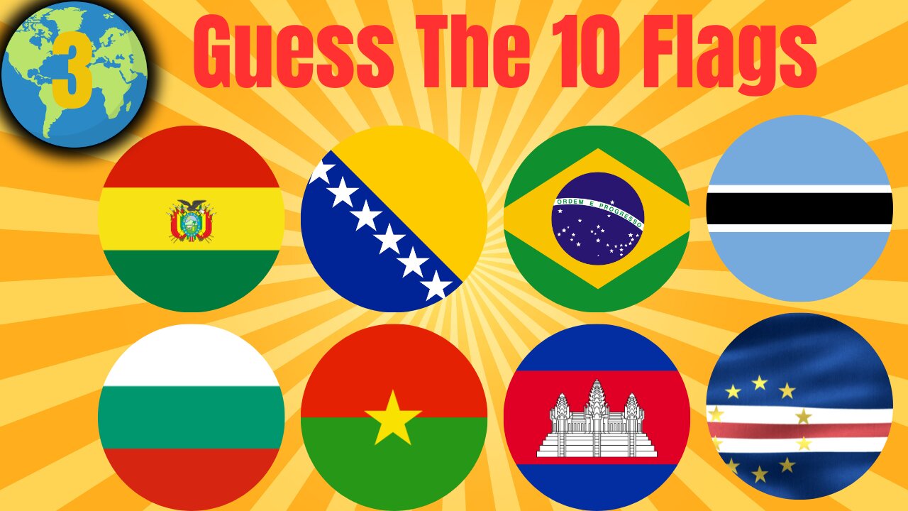 Guess The Country Flags By Falg Quiz | Timer 10 sec | Hard Challenge |