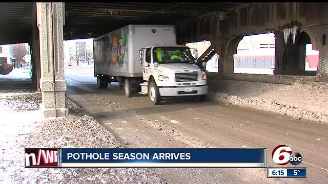 Pothole season arrives in Indiana