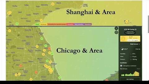 上海和芝加哥現在的空氣污染
