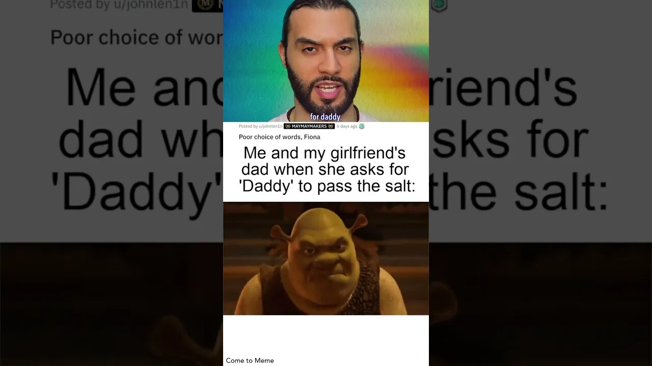 Who's she really calling for when she says "daddy?" 😅 (Shrek memes)