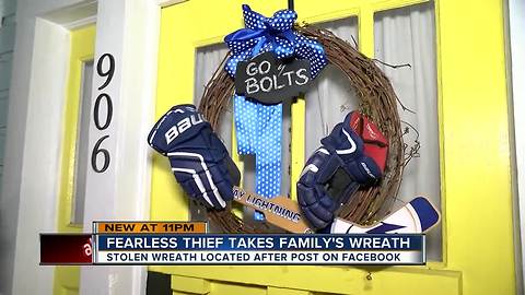 Special stolen Lightning wreath recovered thanks to help from Seminole Heights online community