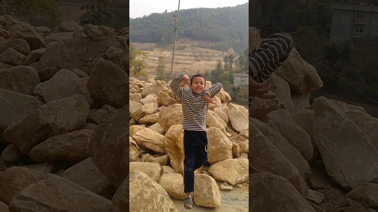 He tries to cross the stones road but can't but finally did👌👌👌👌💪💪💪