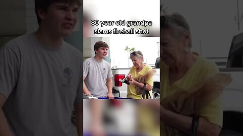 Grandma slams fireball shots