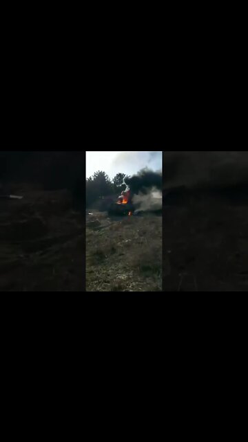 Burning Russian Equipment near Nova Kakhovka