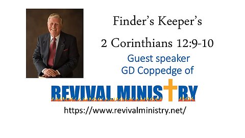 “Finders Keepers” by GD Coppedge of Revival Ministry