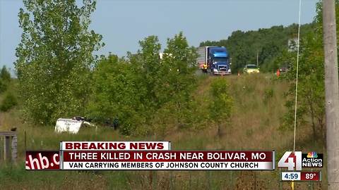 3 killed, 3 seriously hurt in Johnson County church van crash