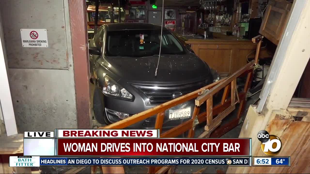 Driver slams into bar in National City